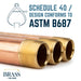 1/2 in. x 2 in. Red Brass Pipe - Sweatfully