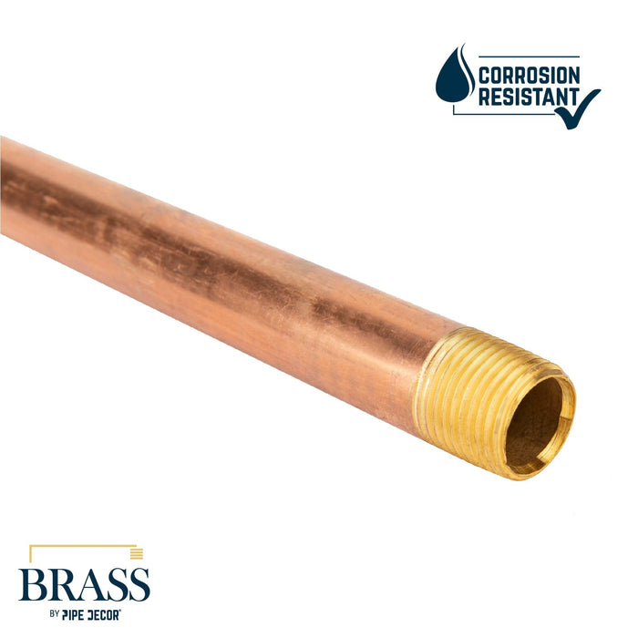 1/2 in. x 4 in. Red Brass Pipe - Sweatfully