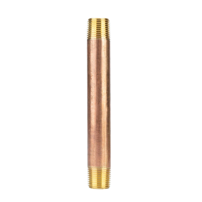 1/2 in. x 6 in. Red Brass Pipe - Sweatfully