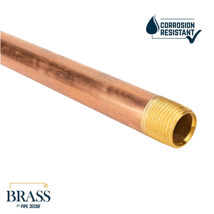 1/2 in. x 6 in. Red Brass Pipe - Sweatfully