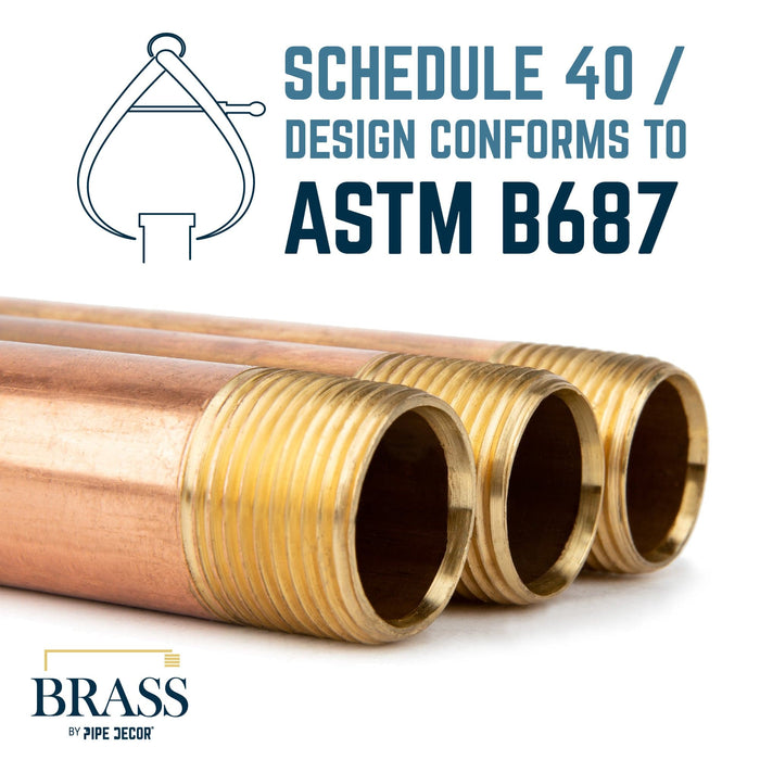 1/2 in. x 8 in. Red Brass Pipe - Sweatfully