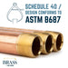 1/2 in. x 8 in. Red Brass Pipe - Sweatfully