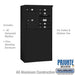 Salsbury 6 Door High Free-Standing 4C Horizontal Mailbox with 5 Doors and 1 Parcel Locker in Black with Private Access - Sweatfully