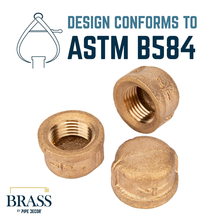 1/2 in. Red Brass Cap - Sweatfully