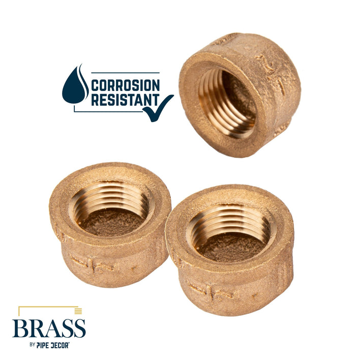 1/2 in. Red Brass Cap - Sweatfully