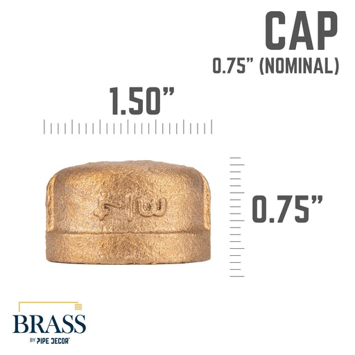 3/4 in. Red Brass Cap - Sweatfully