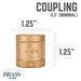 1/2 in. Red Brass Coupling - Sweatfully