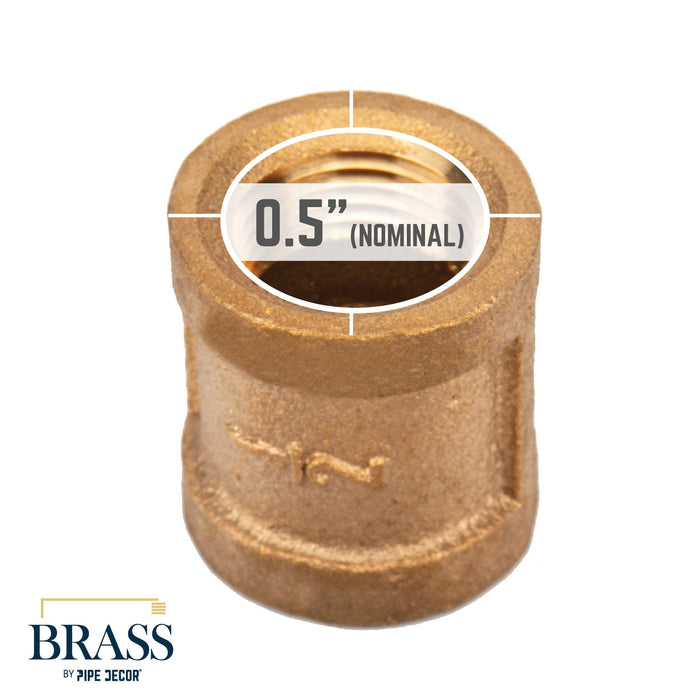 1/2 in. Red Brass Coupling - Sweatfully