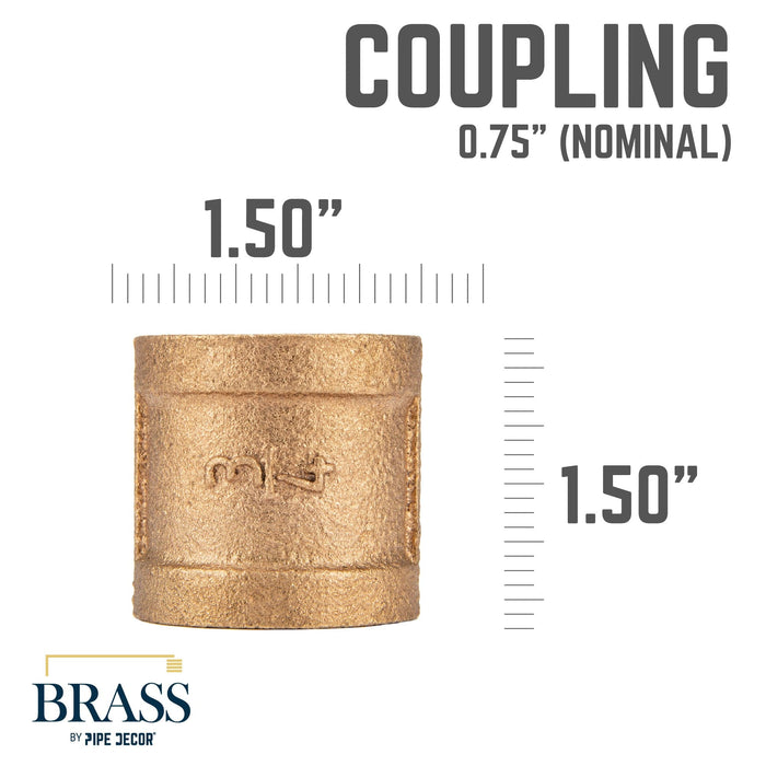 3/4 in. Red Brass Coupling - Sweatfully