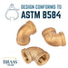 1/2 in. Red Brass 90 Degree Elbow - Sweatfully