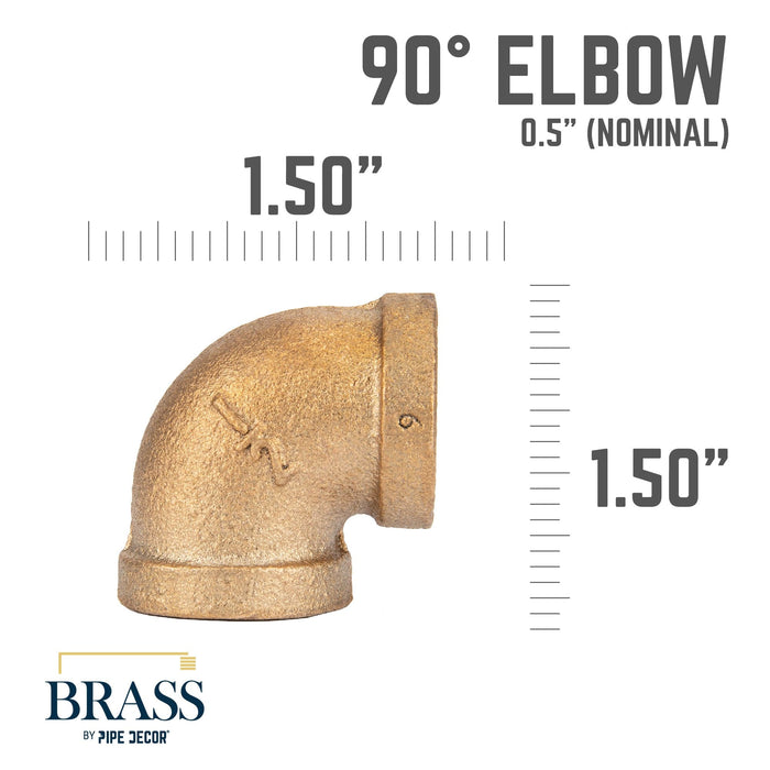 1/2 in. Red Brass 90 Degree Elbow - Sweatfully
