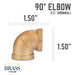 1/2 in. Red Brass 90 Degree Elbow - Sweatfully