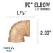 3/4 in. Red Brass 90 Degree Elbow - Sweatfully