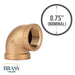 3/4 in. Red Brass 90 Degree Elbow - Sweatfully