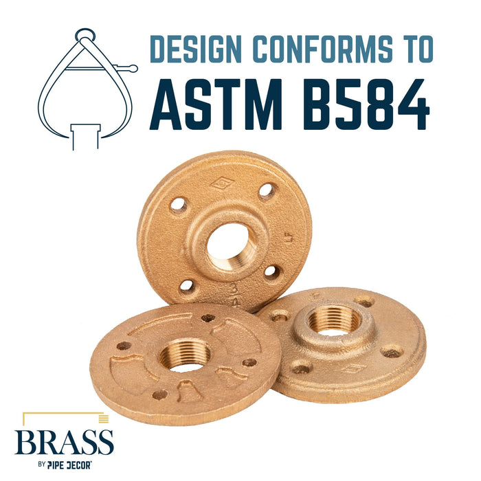 3/4 in. Red Brass Flange - Sweatfully