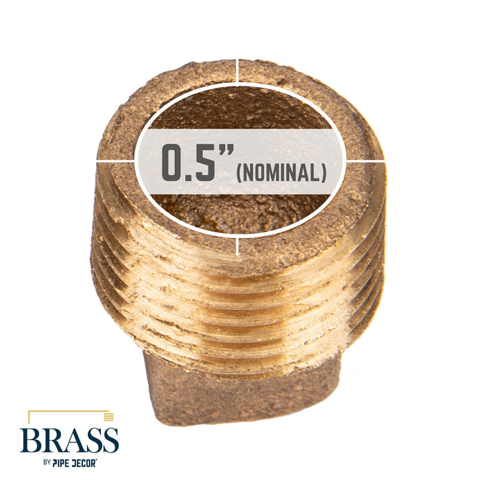 1/2 in. Red Brass Plug - Sweatfully