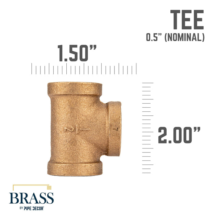 1/2 in. Red Brass Tee - Sweatfully