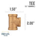 1/2 in. Red Brass Tee - Sweatfully