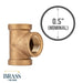 1/2 in. Red Brass Tee - Sweatfully