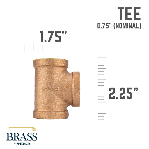 3/4 in. Red Brass Tee - Sweatfully