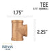 3/4 in. Red Brass Tee - Sweatfully