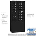 Salsbury 11 Door High Free-Standing 4C Horizontal Mailbox with 15 Doors and 1 Parcel Locker in Black with Private Access - Sweatfully