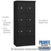 Maximum Height Free-Standing 4C Horizontal Parcel Locker with 6 Parcel Lockers in Black with Private Access - Sweatfully