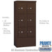 Maximum Height Free-Standing 4C Horizontal Parcel Locker with 6 Parcel Lockers in Bronze with Private Access - Sweatfully