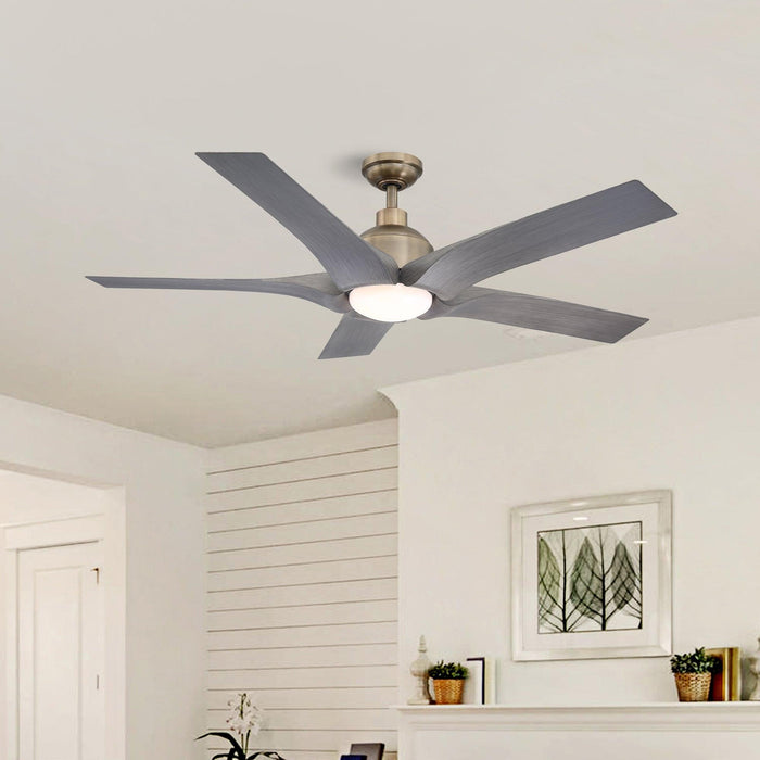 56" Genoa Farmhouse DC Motor Downrod Mount Reversible Ceiling Fan with Lighting and Remote Control - Sweatfully