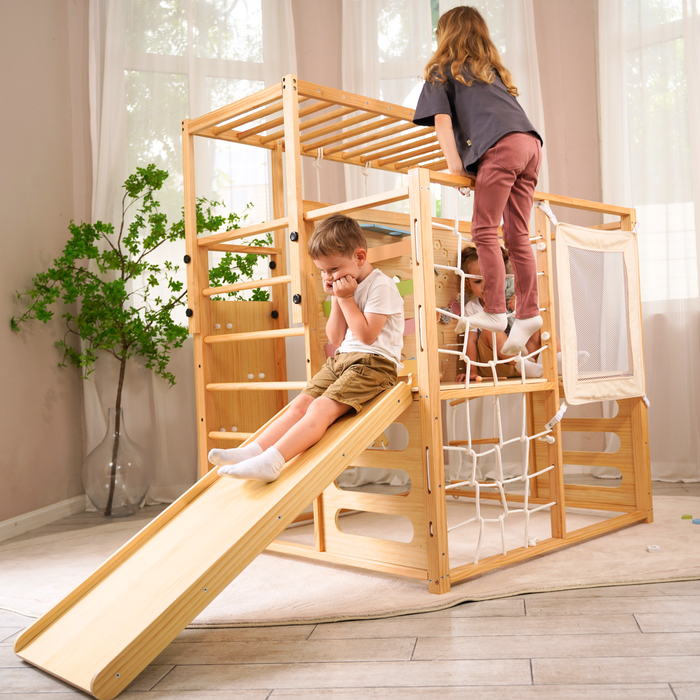 Alpine Adventure Indoor Play Gym – Climber, Slide & Kids Activity Set - Sweatfully