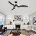52" Industrial DC Motor Downrod Mount Reversible Ceiling Fan with LED Lighting and Remote Control - Sweatfully