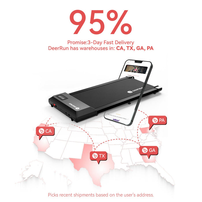 DeerRun Q1 Urban Mini Under-Desk Treadmill with Remote Control - Sweatfully