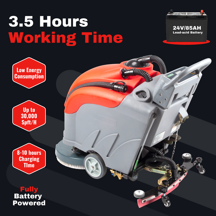 SM560 22“ Walk-Behind Floor Scrubber Dryer Machine – Industrial-Grade Cleaning Efficiency - Sweatfully