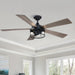 52" Windmill Industrial Downrod Mount Reversible Ceiling Fan with Lighting and Remote Control - Sweatfully