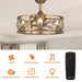 22" Kashmir Modern Glod Reversible Crystal Fandelier Ceiling Fan with Lighting and Remote Control - Sweatfully