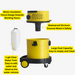 SM20 Wet Dry Shampoo Vacuum Cleaner, Multiple Function Shop Vac, Yellow - Sweatfully