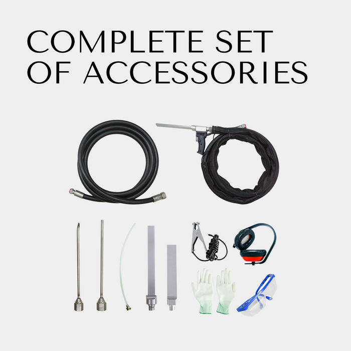 SM2000 Dry Ice Blasting Machine, 44 lbs Dry Ice Hopper, Hand Control Spray Gun Kit, 5 Nozzles - Sweatfully