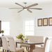 72" Jaydn Farmhouse Satin Nickel DC Motor Downrod Mount Reversible Ceiling Fan with Lighting and Remote Control - Sweatfully