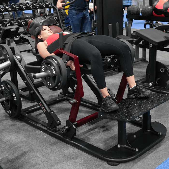 Pro Strength Hip Thruster - Muscle D Fitness - Plate Loaded Glute Drive - Sweatfully