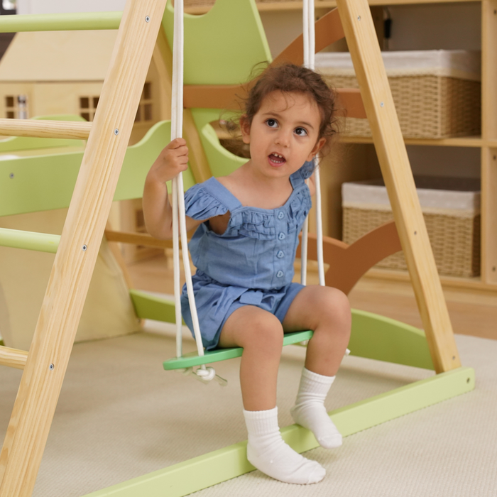 Avenlur Bush 6-in-1 Indoor Wooden Jungle Gym Climber – Montessori Toddler Playset with Slide, Rock Wall, Ladder & More - Sweatfully