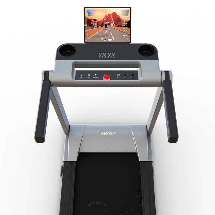 DeerRun A1 Pro Move+  6% Incline Foldable Treadmill——2025 Upgraded Chip & NFC Support | 350Lbs, 10mph Silver - Sweatfully