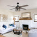 52" Mirelle Farmhouse Downrod Mount Reversible Ceiling Fan with Lighting and Remote Control - Sweatfully