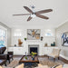 52" Dicken Farmhouse Downrod Mount Reversible Ceiling Fan with Lighting and Remote Control - Sweatfully