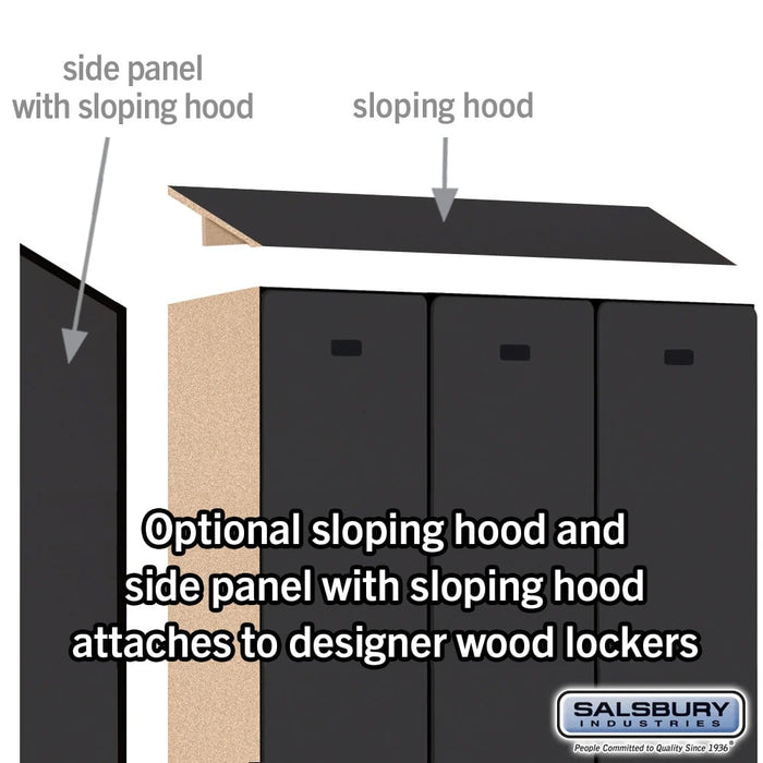 Salsbury 18" Wide Double Tier Designer Wood Locker - 3 Wide - 6 Feet High - 24 Inches Deep - Black - Black Resettable Combination Locks - Sweatfully