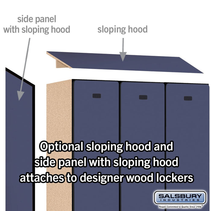Salsbury 18" Wide Double Tier Designer Wood Locker - 3 Wide - 6 Feet High - 18 Inches Deep - Blue - Black Electronic Locks - Sweatfully
