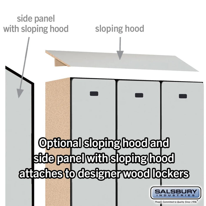 Salsbury 18" Wide Double Tier Designer Wood Locker - 3 Wide - 6 Feet High - 18 Inches Deep - Gray - Black Electronic Locks - Sweatfully