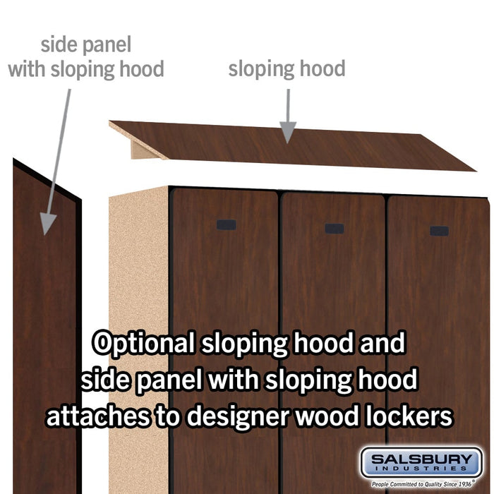Salsbury 12" Wide Double Tier Designer Wood Locker - 3 Wide - 5 Feet High - 15 Inches Deep - Mahogany - Silver Electronic Locks - Sweatfully