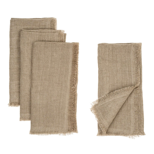 Lina Linen Napkins Set of 4 Sand - Sweatfully