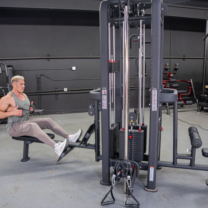 4 Stack Megatron Standard Jungle Gym - 2 Colors - Muscle D Fitness - Low Row, Lat Pulldown, Single Handle Hi/low Pulley, Double Hi/Low Pulley - Sweatfully