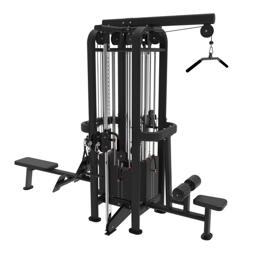 4 Stack Megatron Standard Jungle Gym - 2 Colors - Muscle D Fitness - Low Row, Lat Pulldown, Single Handle Hi/low Pulley, Double Hi/Low Pulley - Sweatfully